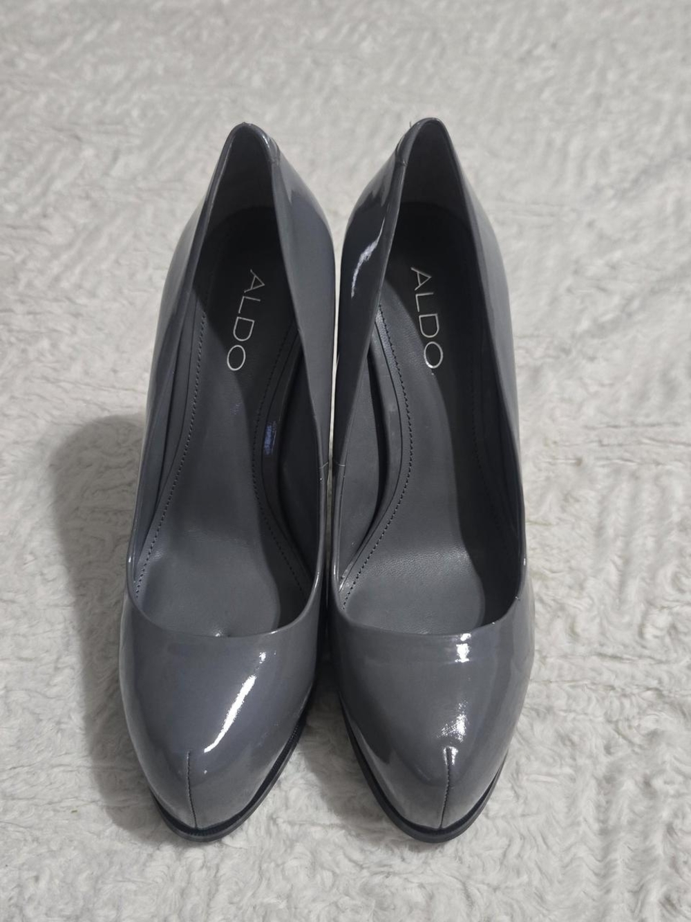 ALDO Gray Patent Pointed-Toe Pumps